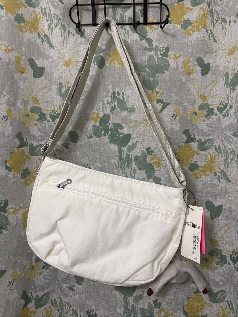 Kipling White Crossbody Shoulder Bag with Front Flap Pocket - Picture 5 of 5